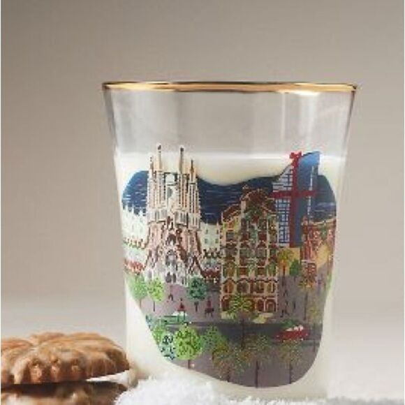 ❤️ Collectible Anthro Holiday Juice Glass - Barcelona - Picture 1 of 6